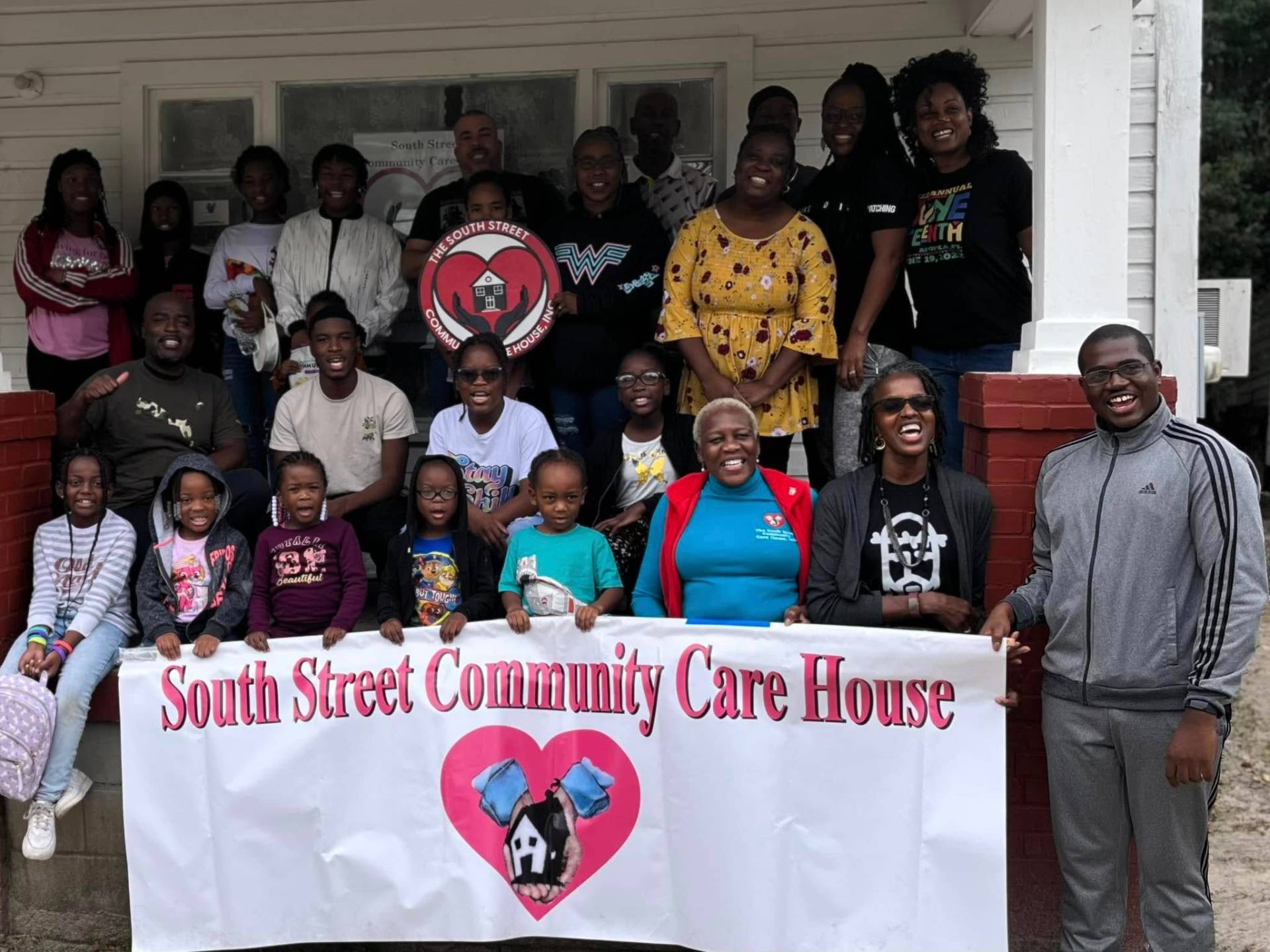 Community gathered at the Care House